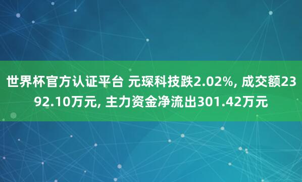 世界杯官方認(rèn)證平臺 元琛科技跌2.02%， 成交額2392.10萬元， 主力資金凈流出301.42萬元