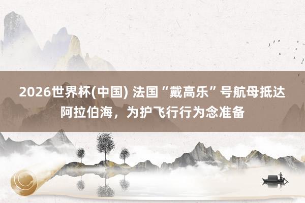 2026世界杯(中國) 法國“戴高樂”號航母抵達阿拉伯海,為護飛行行為念準備