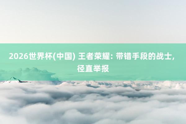 2026世界杯(中國) 王者榮耀: 帶錯手段的戰(zhàn)士， 徑直舉報