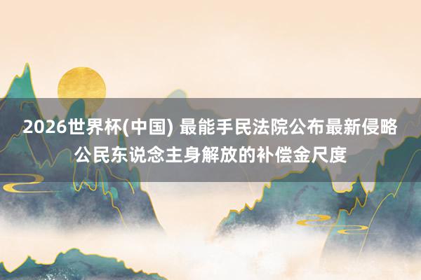 2026世界杯(中國) 最能手民法院公布最新侵略公民東說念主身解放的補償金尺度