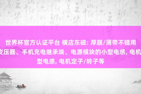 世界杯官方認證平臺 橫店東磁: 厚膜/薄帶不錯用于OBC中的變壓器、手機充電繼承端、電源模塊的小型電感， 電機定子/轉子等